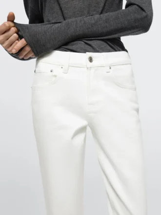 Mid-rise cropped slim fit jeans