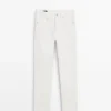 Mid-rise cropped slim fit jeans