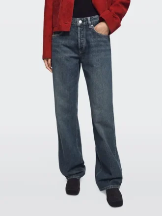 Mid-rise jeans met wijde pijpen