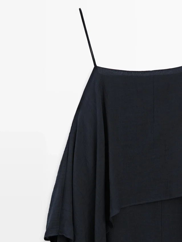 Midi-jurk met asymmetrische ruches Midi-jurk met asymmetrische ruches