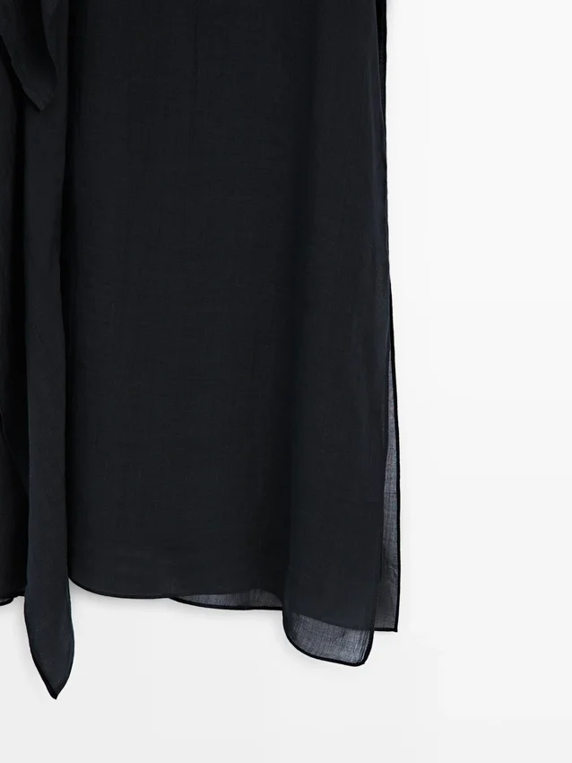 Midi-jurk met asymmetrische ruches Midi-jurk met asymmetrische ruches