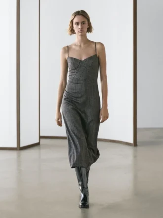 Midi-jurk met bandjes