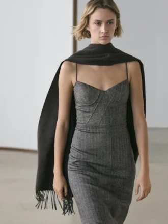 Midi-jurk met bandjes