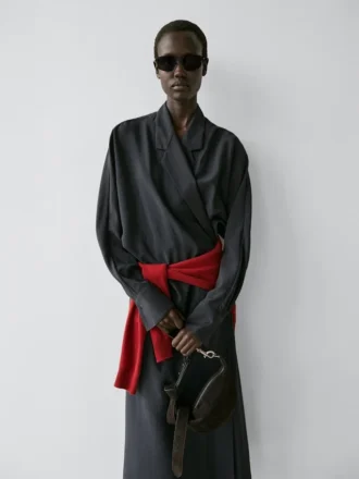 Midi-jurk met gedrapeerd detail