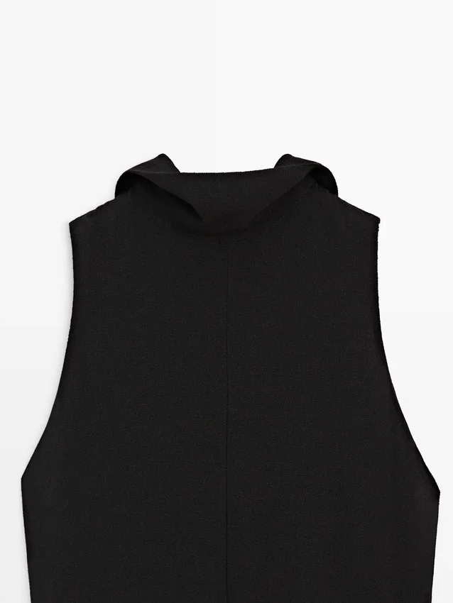 Midi-jurk met halternek en strikdetail Midi-jurk met halternek en strikdetail