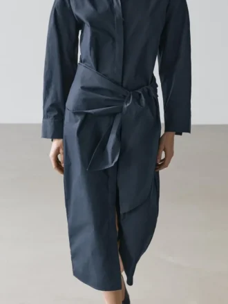 Midi-jurk met sjaaldetail