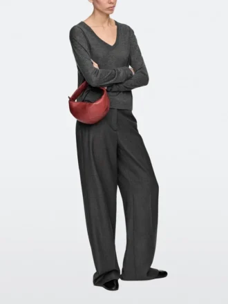 Mini-halve maan tas van nappaleer