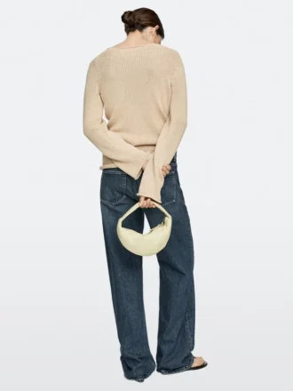 Mini-halve maan tas van nappaleer