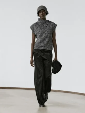 Moulina gebreid gilet met kraagdetail