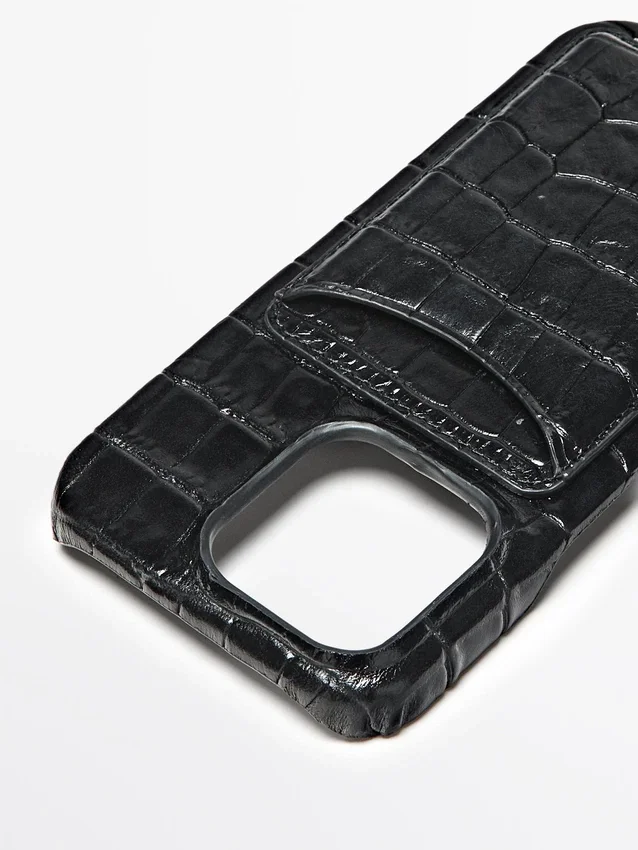 Nappalederen iPhone 16 Pro-hoes Nappalederen iPhone 16 Pro-hoes