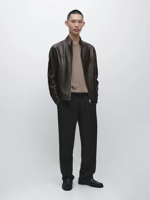 Nappaleren jas met verouderd effect Nappaleren jas met verouderd effect