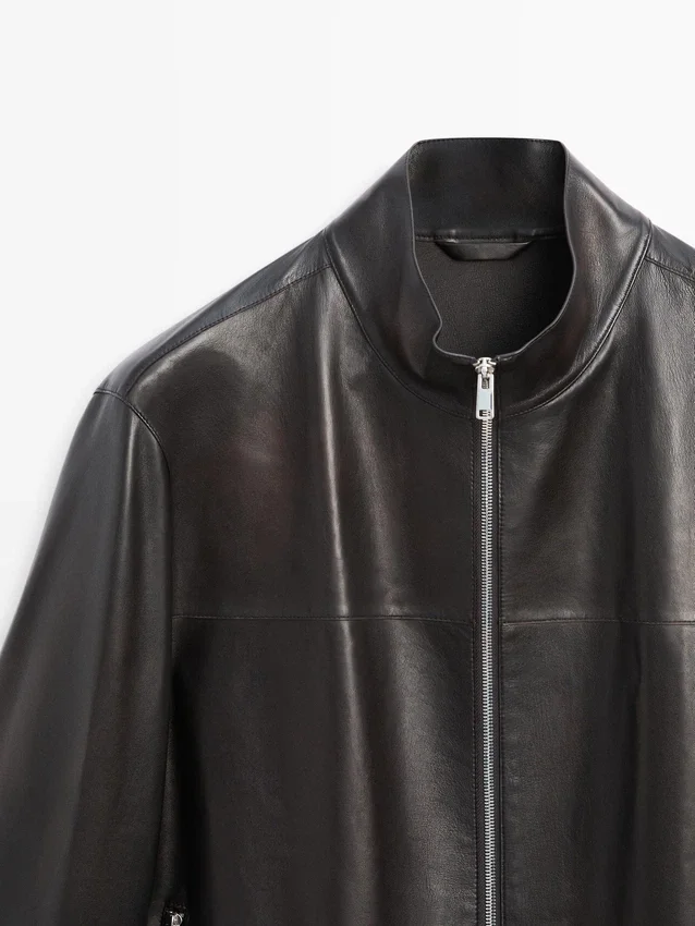 Nappaleren jas met verouderd effect Nappaleren jas met verouderd effect