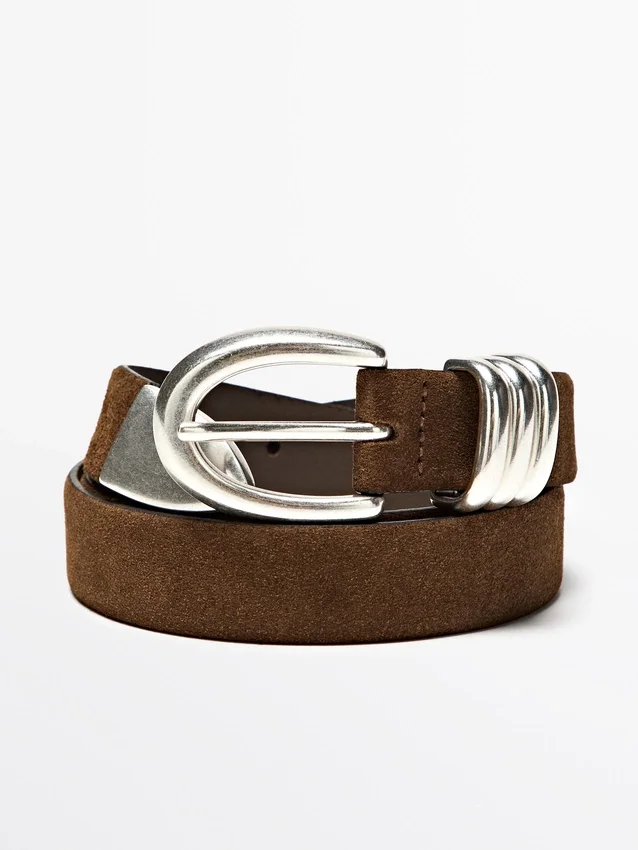 Nappaleren riem met metalen details Nappaleren riem met metalen details