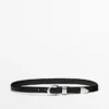 Nappaleren riem met metalen details Nappaleren riem met metalen details