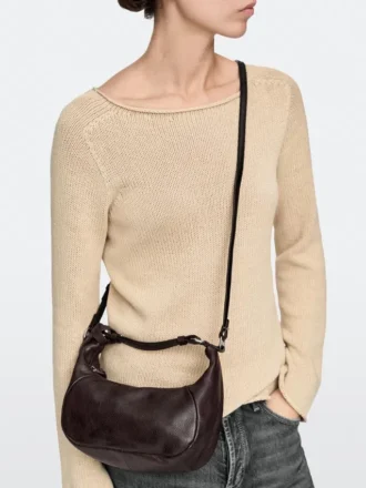 Nappaleren tas met metalen gesp