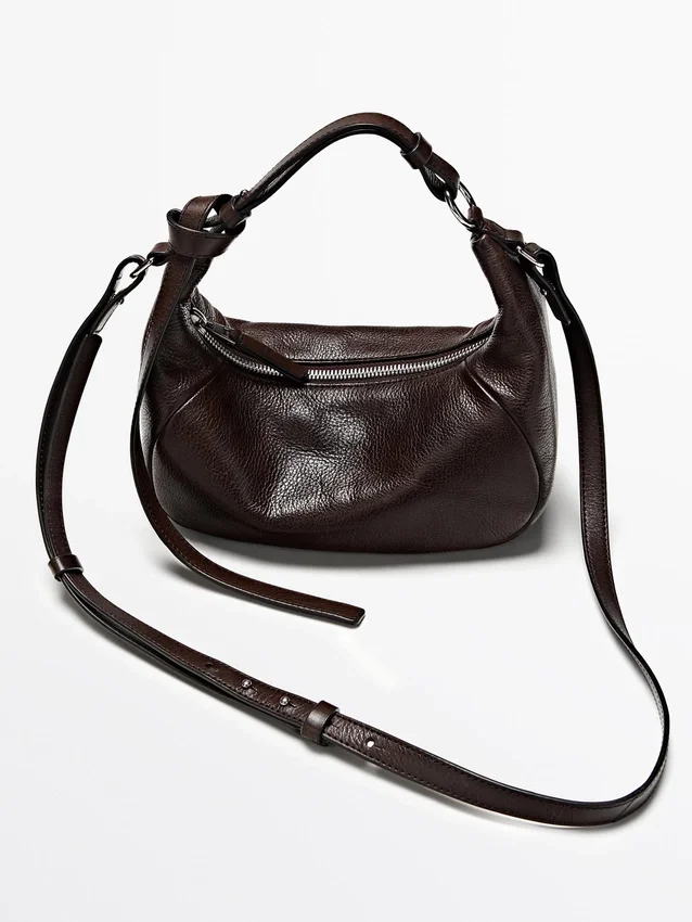 Nappaleren tas met metalen gesp Nappaleren tas met metalen gesp