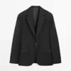 Nauw gestreepte Cool Wool-Blazer