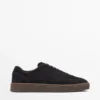 Nubuck sneakers met contrasterende zool
