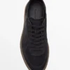 Nubuck sneakers met contrasterende zool