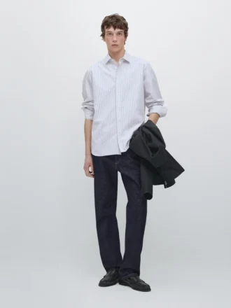 Overhemd met gestreepte print en normale pasvorm