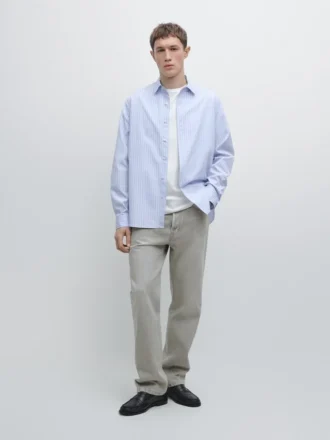 Overhemd met krijtstreep en normale pasvorm