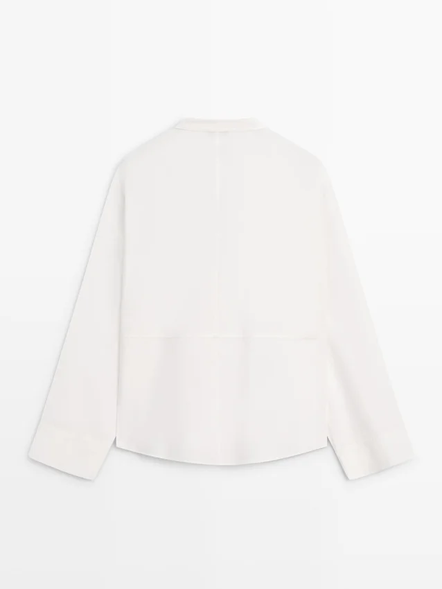 Overhemd van katoenmix met geborduurde details Overhemd van katoenmix met geborduurde details