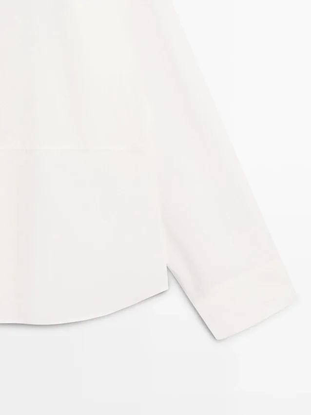 Overhemd van katoenmix met geborduurde details Overhemd van katoenmix met geborduurde details