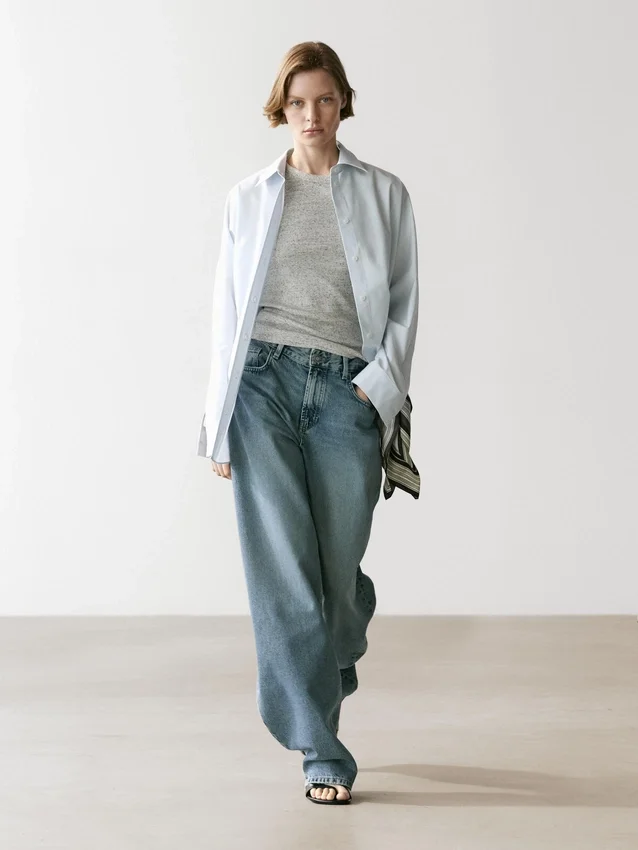 Overhemd van popeline en katoenmix Overhemd van popeline en katoenmix