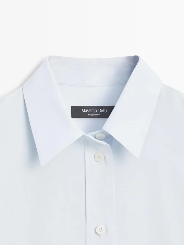 Overhemd van popeline en katoenmix Overhemd van popeline en katoenmix