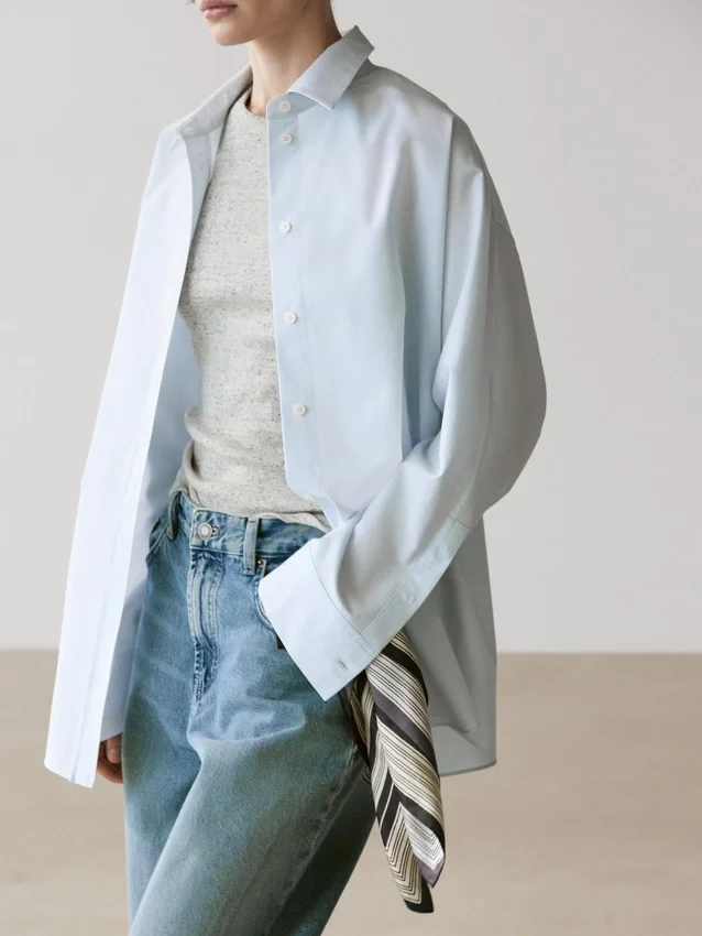 Overhemd van popeline en katoenmix Overhemd van popeline en katoenmix