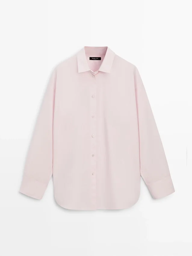 Overhemd van popeline en katoenmix Overhemd van popeline en katoenmix