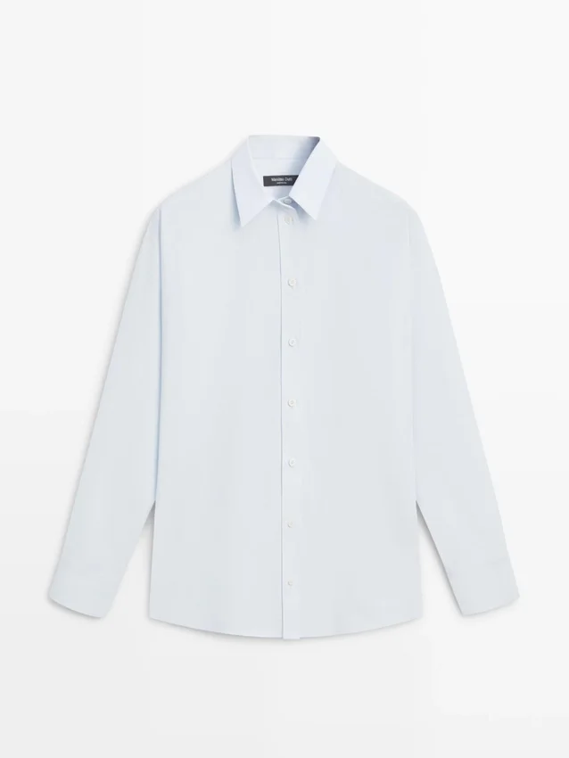 Overhemd van popeline en katoenmix Overhemd van popeline en katoenmix