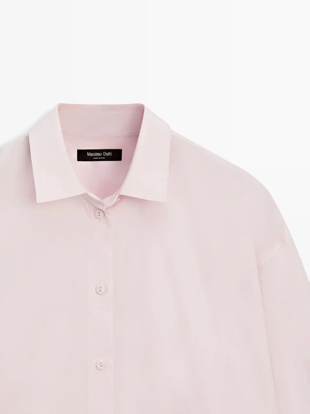 Overhemd van popeline en katoenmix Overhemd van popeline en katoenmix