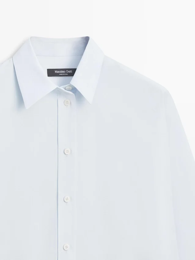 Overhemd van popeline en katoenmix Overhemd van popeline en katoenmix