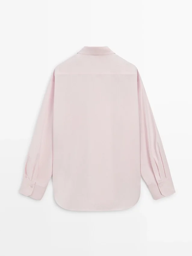 Overhemd van popeline en katoenmix Overhemd van popeline en katoenmix