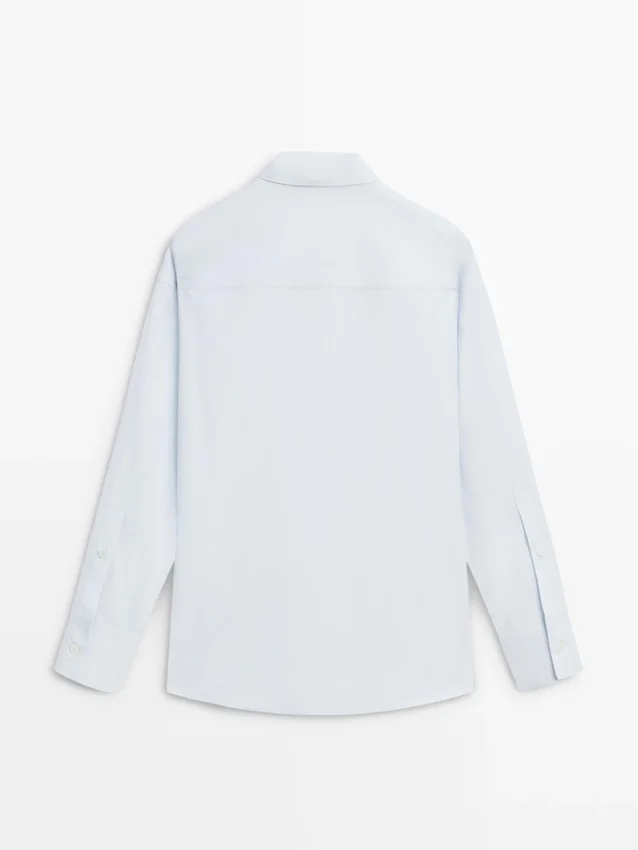 Overhemd van popeline en katoenmix Overhemd van popeline en katoenmix