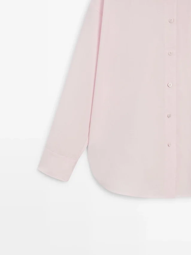 Overhemd van popeline en katoenmix Overhemd van popeline en katoenmix