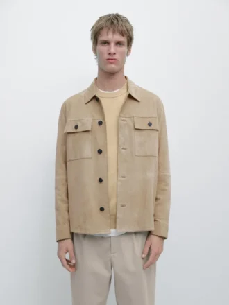 Overhemd van suède leer