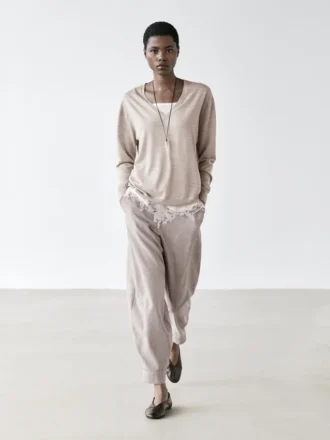 Oversized gebreide trui met V-hals