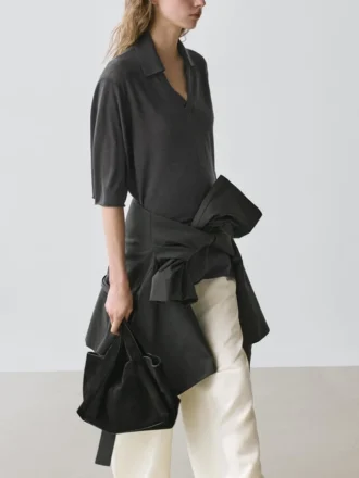 Oversized gebreide trui van een mix van zijde en wol