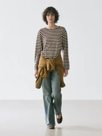 Oversized gestreept T-shirt met lange mouwen