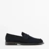 Penny loafers van gespleten leer