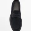 Penny loafers van gespleten leer