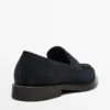 Penny loafers van gespleten leer