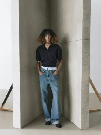 Polo-trui van gebreide wolmix