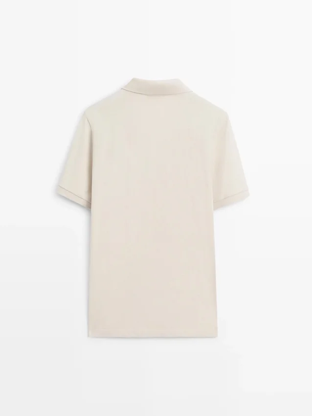 Poloshirt van katoen met microstructuur Poloshirt van katoen met microstructuur