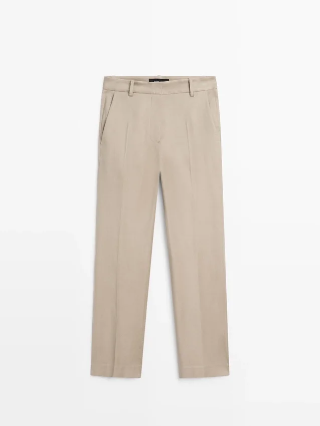 Rechte broek van linnenmix Rechte broek van linnenmix