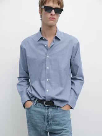 Regular Fit geruit overhemd van 100% katoen