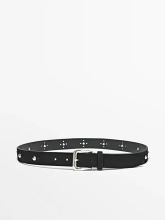Riem met studs en opengewerkt patroon