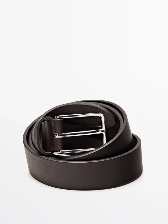 Riem van nappaleer met rechthoekige gesp Riem van nappaleer met rechthoekige gesp